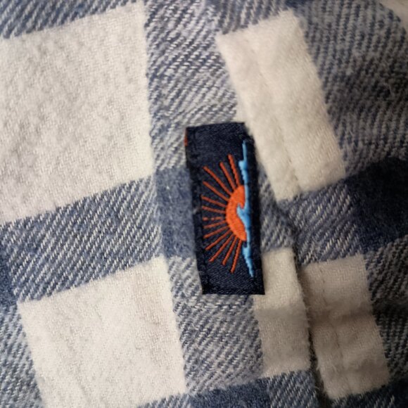 Faherty Men's L Multicolor Plaid Flannel Double Chest Pocket Lumberjack Shirt - Picture 7 of 8